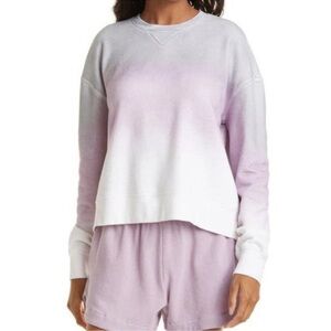 ATM Crewneck French Terry Tie Dye Sweatshirt Navy Purple Oversized - EUC Small